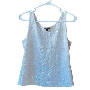 Lafayette 148 New York Sequined Sleeveless Top Size Small
